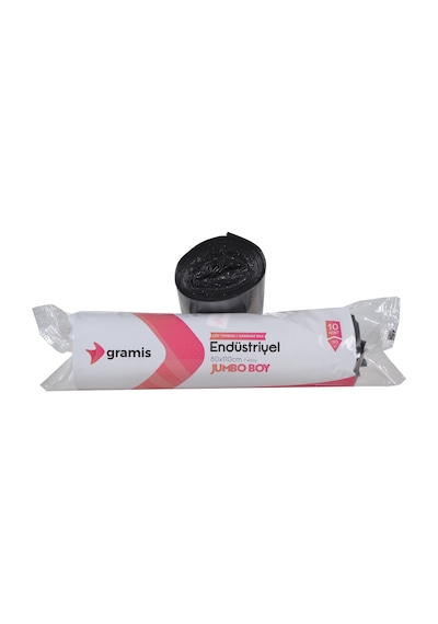 Gramis Endüstriyel Jumbo Boy Rulo Çöp Poşeti Siyah 80 x 110 CM 20 x 400 G