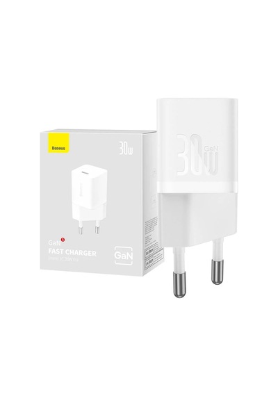 Baseus Gan5 Mini 30w Adaptör-beyaz