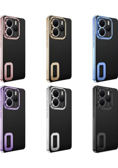 Xiaomi Redmi Note 14 5g Kılıf + 9h Ekran Koruyucu Set Kamera Lens Korumalı Şeffaf Parlak Kenar Logo Çok Renkli