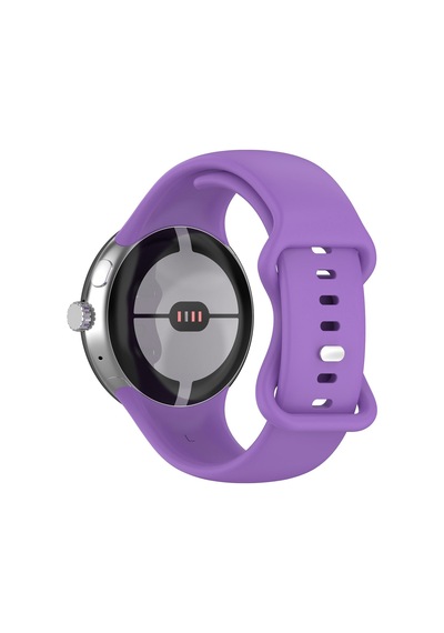 Caseonn Google Pixel Watch 5 41mm Kordon Esnek Spor Silikon Kayış Lila
