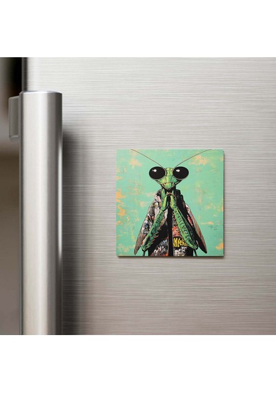 Mantis - Peygamber Devesi - Güneş Gözlüklü Style - Buzdolap Magneti - 9x9 Cm