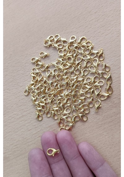 Papağan Takı Klipsi Gold 50 Adet 502 Gold Sarı Renk Papağan Klips Kolye Bileklik Kancası