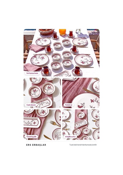Verna Pembe 20 Parça 6 Kişilik Kahvaltı Takımı Diğer