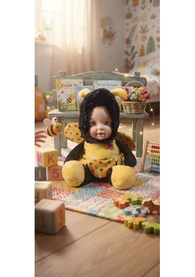 Peluş Bebek Yüzlü Arı 40 Cm Sarı - Siyah