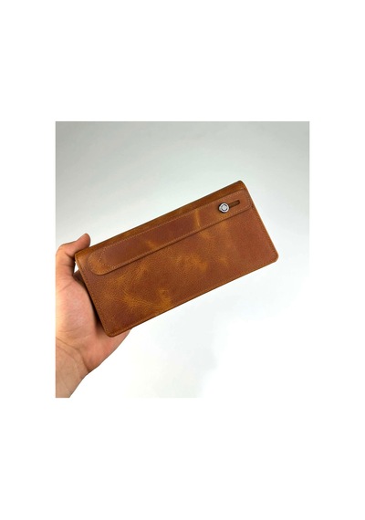 Alphaclub Bag Erkek Hakiki Deri Taba Telefon Bölmeli Uzun Cüzdan Ve Kartlık