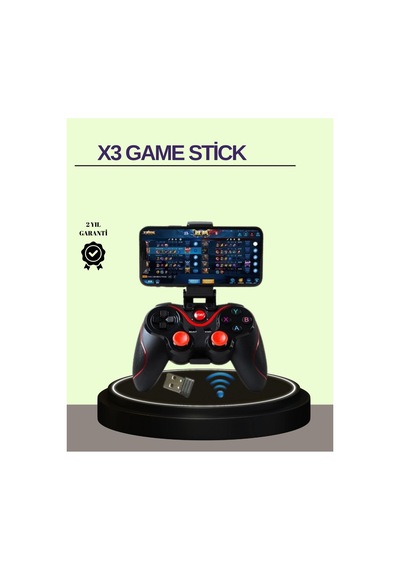 Çift Analog Joystick Ve 14 Tuşlu Bluetooth Oyun Kumandası Düz Renk