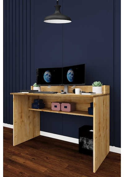 Asra Trend Çalışma Masası ÇM-01 %100 MDF Bilgisayar Masası Safir Meşe