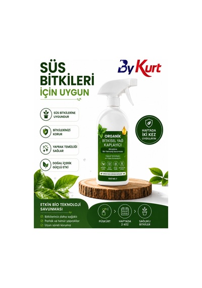 Organik Koruyucu Sprey Süs Bitkileri İçin 500 Ml Yaprak Temizleyici Bitki Bakım Spreyi