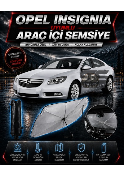 Opel İnsignia Araç Ön Cam Güneşliği Katlanabilir Şemsiye Oto Güneşlik Uv Korumalı Gölgelik Araba Oto Şemsiyesi