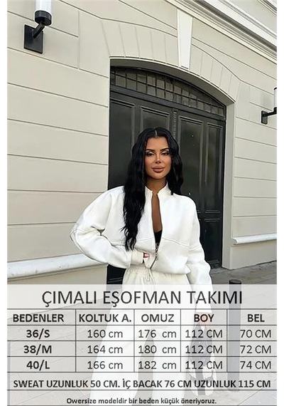 Neşeli Butik Kadın Kışlık Alt Üst Eşofman Takımı Nb0022 - Ekru Ekru