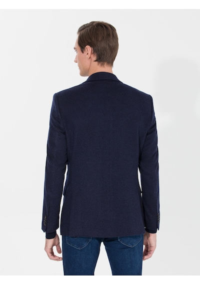 Cacharel Lacivert Slim Fit Kaşmir Ceket