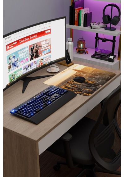 New York Amerika V2 48x40 Xl Gaming Kauçuk Kaymaz Taban Mouse Pad Fare Altlığı