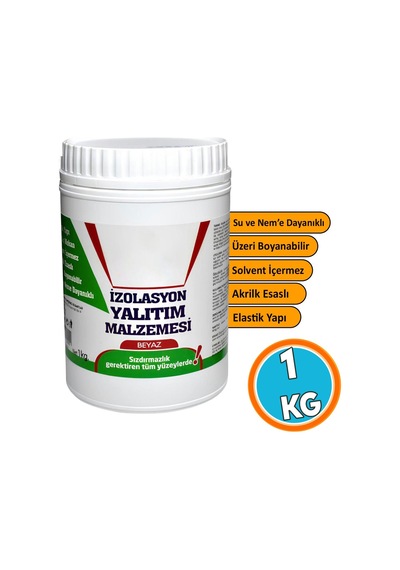 Yalıtım Malzemesi 1 Kg Beyaz Renk Su Sızdırmaz Elastik Boyanabilir Rutubet Nem İzolasyon Yalıtımı