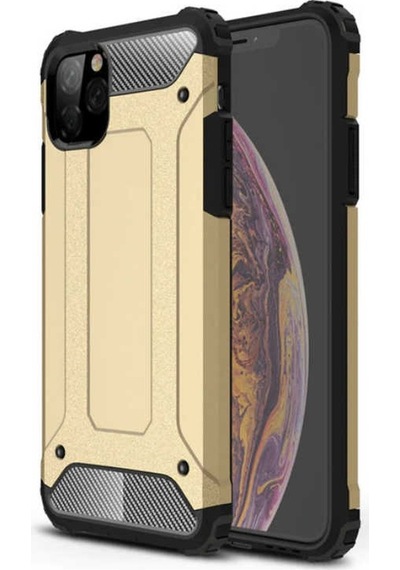 Kilifone - Apple Uyumlu iPhone 11 Pro - Kılıf Çift Katman Zırh Tank Crash Military Kapak - Gold