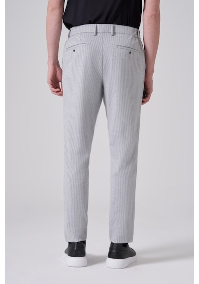 Morven Erkek Gri Trend Çizgili Slim Fit Pantolon 25ms003043100 Gri