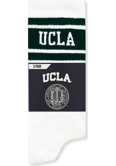 Ucla Calzada 3'lü Beyaz Uzun Jakarlı Pamuk Standard Fit Unisex Çorap