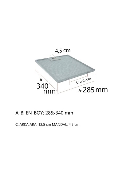 Simfer 8632 Uyumlu Ankastre Aspiratör Alüminyum Yağ Filtresi 285 Mm X 340