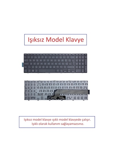 Notebook Klavye - Siyah-ışıksız - Inspiron 15 5558, 5559, 5566, 5576, 5577, 5748, 5749, 5755, Ttyfja00, W21w81c, O8xn93, Og7p48, Okpp2c, On3pxd, Gzxc0f2, J48nl72 Muadili İle Uyumlu De-019