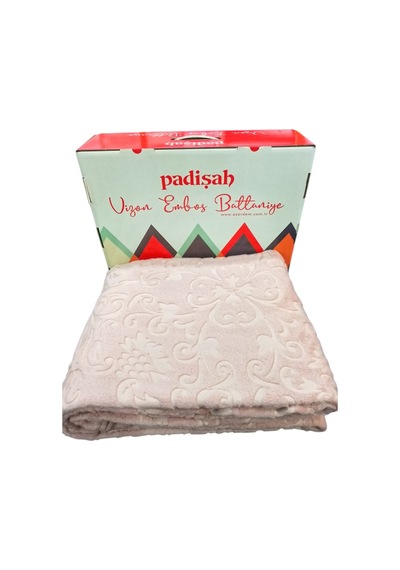 Padişah Emboss Tek Kişilik Battaniye Pudra Çok Renkli