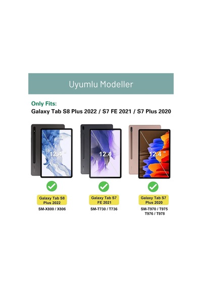 Fuchsia Galaxy Tab S7 Fe 12,4 İnç İle Uyumlu Koruyucu Smart Folyo İnce Sert Arka Kapaklı Akıllı Kılıf Kılıf
