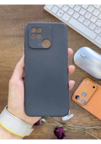 Redmi 10c / Poco C40 Uyumlu Kamera Korumalı Darbeye Dayanıklı Renk Atmayan Fab Silikon Kılıf Siyah