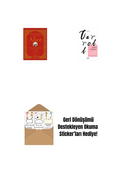 Alice Ciltli + Alice Harikalar Diyarında + Okuma Sticker'ları