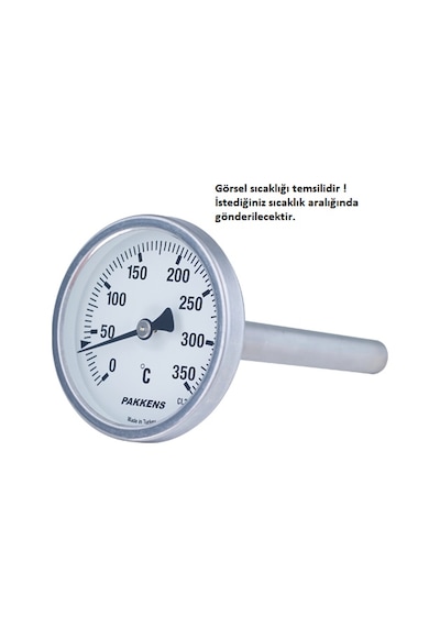 63 MM 300 C Derece 10 Cm Dalma Boylu Pizza Fırın Termometresi Pakkens