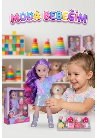 Mulisha Fashion & Classical Serisi Mor Saçlı Bebek - 30 Cm Eklemli Figür Ve Aksesuar Seti
