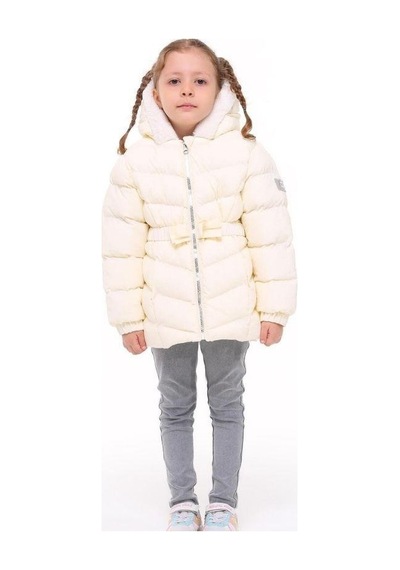 Benitto Kız Çocuk Beli Kemerli İçi Peluş Detaylı Mont-14761 KREM