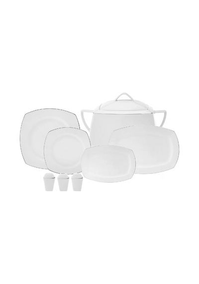 Karaca  Chiara Fine Cream  60 Parça 12 Kişilik Porselen Yemek Takımı Platin