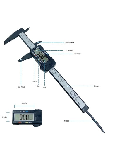 Kumpas Dijital Karbon Fiber Hassas 150mm Kalınlık Ölçer