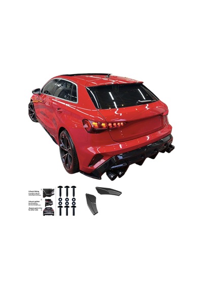 Audi A3 8y Sportback S-line 2025+ Arka Flap Seti Sportif Tampon Eki & Agresif Tasarım