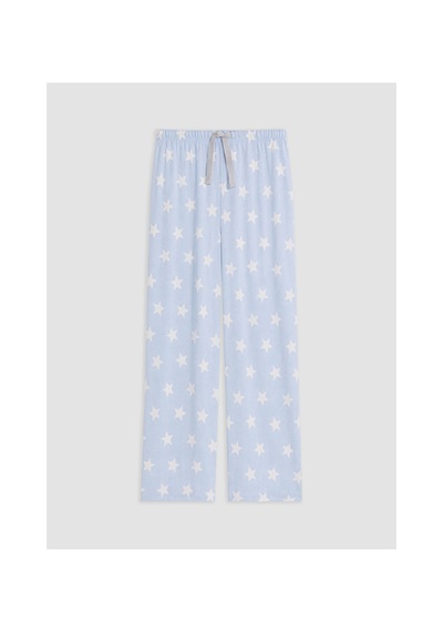 Lcw Dream Mavi Bisiklet Yaka Baskılı Kadın Pijama Takım