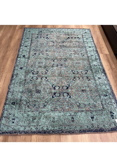 Hoom Rugs Arkaik Plz 03 Lacivert Etnik Renkli Vintage Makine Halısı Mavi Renkli