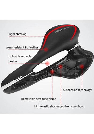 Sarissa Jel Rahat Yumuşak Konforlu Geniş Bisiklet Selesi Bisiklet Koltuğu Koltuk Kırmızı Jelli Sele