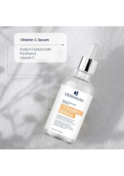 Dermavia Aydınlatıcı Leke Karşıtı Vitamin C Serumu 30 Ml Parlak Dayanıklı Görünüm