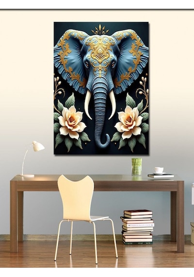 Kanvas Tablo Çiçekli Fil 100cmx140cm