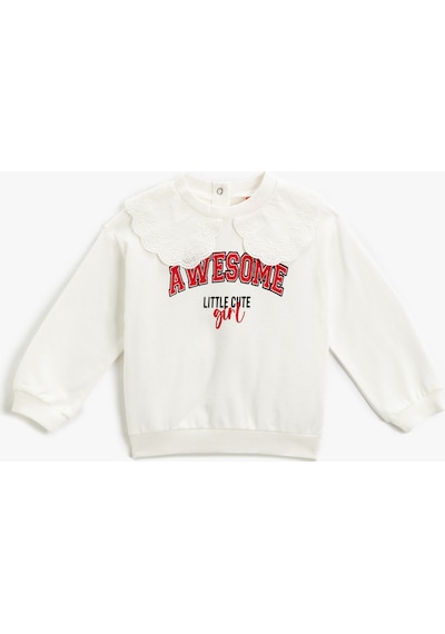 Koton Bebe Yaka Sweatshirt Arkası Çıtçıt Kapamalı Baskılı Şordonlu Ekru 3wmg10153ak 3WMG10153AK010 Ekru Koton Bebe Yaka Sweatshirt Arkası Çıtçıt Kapamalı Baskılı Şordonlu Ekru 3wmg10153ak 3WMG10153AK010 Ekru