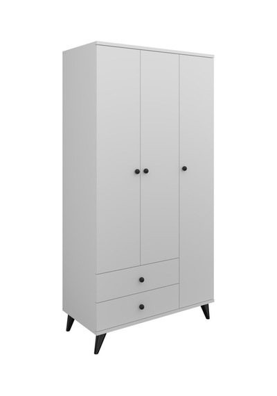 Simple Gardırop 5 Raflı 2 Çekmeceli Tek Askılı 90x44x176 Beyaz Beyaz Simple Gardırop 5 Raflı 2 Çekmeceli Tek Askılı 90x44x176 Beyaz Beyaz