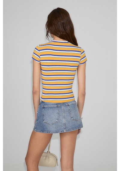 Grımelange Hopewell Kadın Yuvarlak Yaka Örme Slim Fit Parlament Mavi Çizgili T-shirt Grımelange Hopewell Kadın Yuvarlak Yaka Örme Slim Fit Parlament Mavi Çizgili T-shirt
