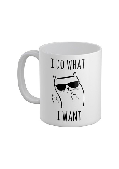 I Do What I Want Baskılı Kupa Bardak Beyaz