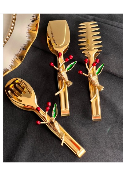 Gold Kuşlu 3 Lü Maşa Servis Seti