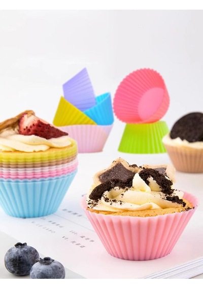 6 Lı Silikon Muffin Kalıbı Silikon Çok Renkli Diğer