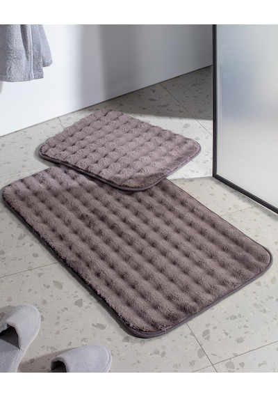 Madame Coco Reflet Bubble 2'li Banyo Paspası - Antrasit Gri