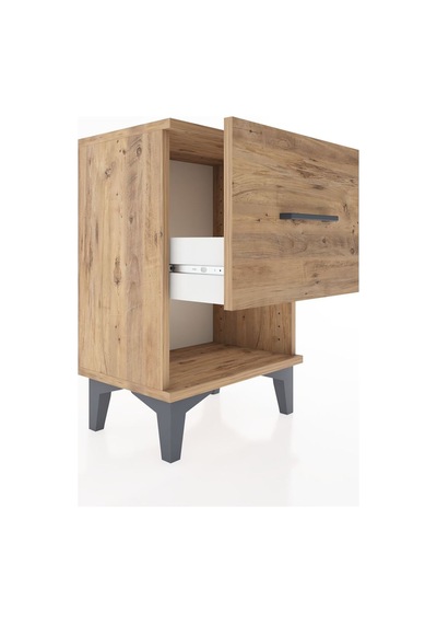 Arges Komodin Tek Çekmeceli 44x30x64 Çam-çam Çam