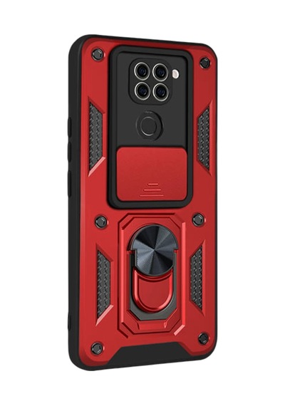 Uryport Xiaomi Redmi Note 9 4g Kılıf Pars Lens Yüzüklü Silikon - Kırmızı