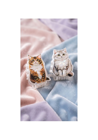 Kedi Figürlü Mandal Toka 8 9 Cm 1 Adet Çok Renkli