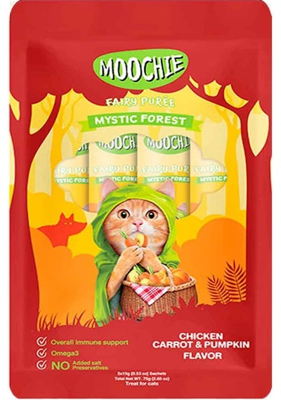 Moochie Tavuk Havuç ve Balkabaklı Sıvı Kedi Ödülü 5 x 15 G