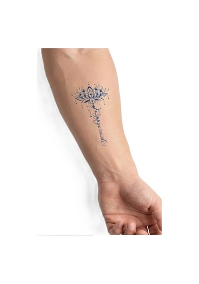 Yazılı Lotus Yarı Kalıcı 1 Aylık Geçici Dövme