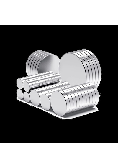 50 Adet 10x2mm Yuvarlak Neodyum Mıknatıs Güçlü Magnet Nikel Kaplamalı